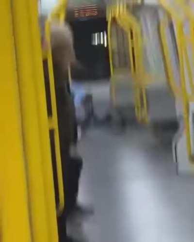 WCGW riding a bike while the subway is moving.