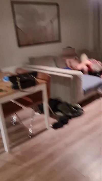 Hubby got home to find me taking a load of his friends cum down my throat 