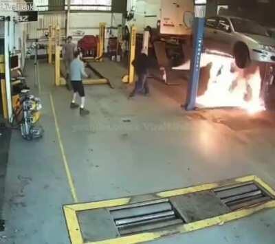 Using the wrong type of fire extinguisher