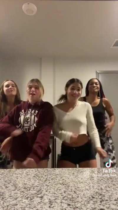 White shirt girl carries