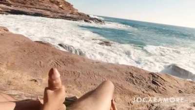 Cumming hard, while watching the waves crash on the shore...what an experience.