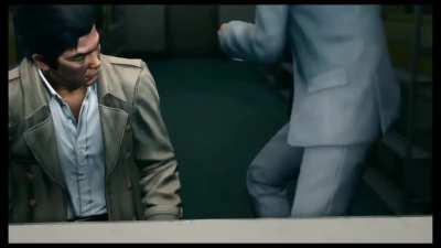 Kazuma Kiryu hits table