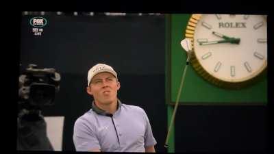 Matt Fitzpatrick not realising he hit a hole in one