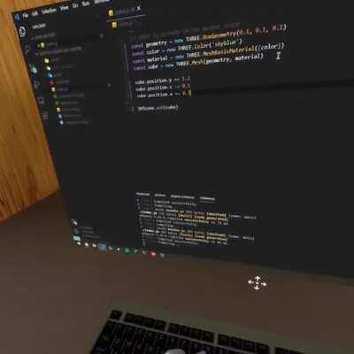 The app I’m building lets me code VR inside of VR - the changes are hot reloaded!