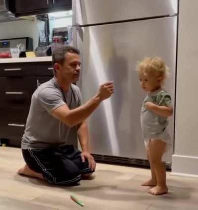 It seems that a super baby is being trained