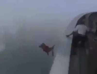 WCGW while not being careful when standing on a ledge?
