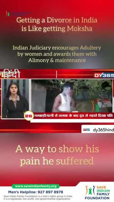 The limit of harassments a Man faces while getting divorce from his adulterous wife.. that he took bath with 40 liters of milk after getting divorce. What sort of laws are there, which cannot give justice to Indian Men??
