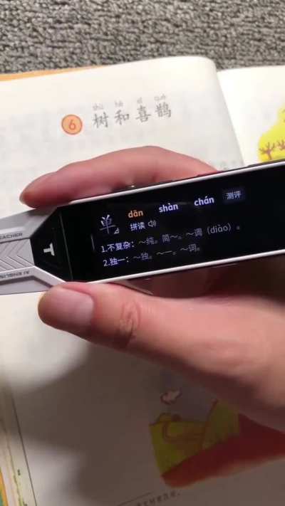 A special pen that reads text. It also has a translator and the ability to transfer data to a computer.