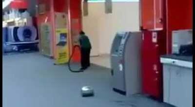 Just hoovering the floor