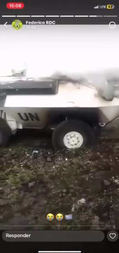Goma RDC Uruguayan January 25th Combat Aftermath APC footage
