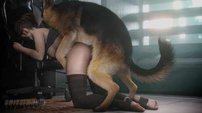 Claire's Doggystyle Creampie with her dog (Pog Benis) [Resident Evil]