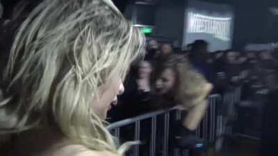 Avary placed on the guardrail by Scarlett Bordeaux