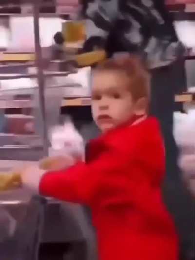 Giving food for Patrice