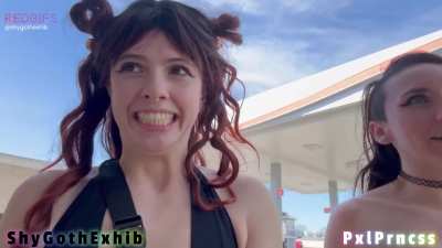 Dared to go to a convenience store with cum on our faces!