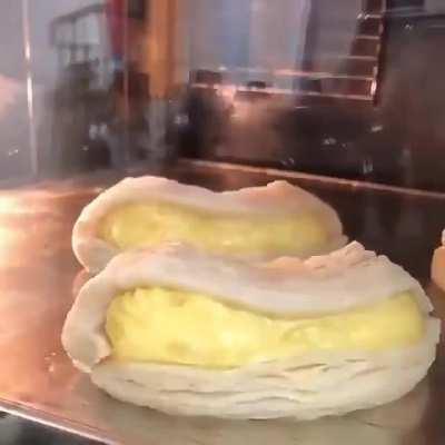 This is how puff pastry rises in the oven.
