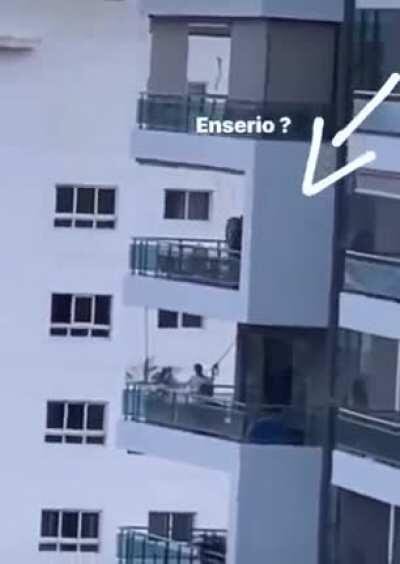 Installing a swing set on your balcony because your kid can’t actually go to the park