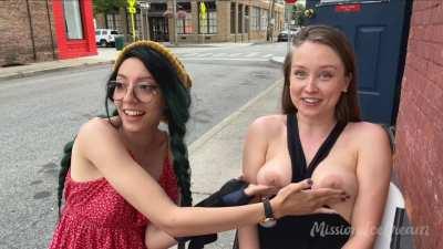 I was begging her to put my titties back in my shirt lol [GIF] [f]