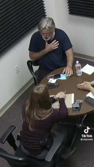 Alec Baldwin’s reaction to being told that cinematographer Halyna Hutchins had died after being shot by a gun he was holding on the set of “Rust”