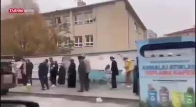 The network claims that these are queues for bread in Turkey. The price of it soared after the fall of the Turkish lira