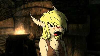 Dragonborn is absolutely sick of Bosmer's shenanigans.