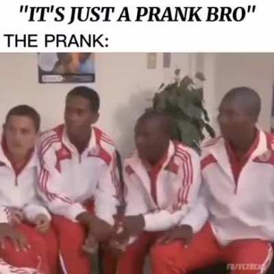Epic prank, and completely harmless except for the psychological damage to that last dude