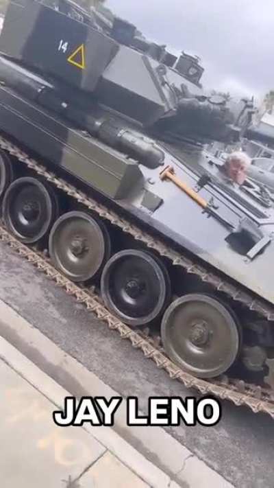 Jay Leno spotted driving a tank in SFV