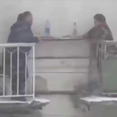 Just guys being dudes in the snow.