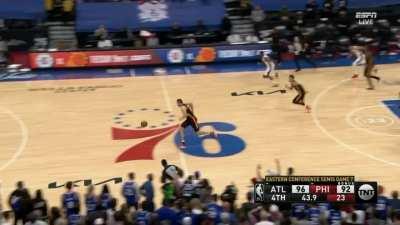[Highlight]With 50 seconds remaining in game 7 Danilo Gallinari forces Joel Embiid's 8th turnover of the game in isolation and dunks on the other end to put the Hawks up 6