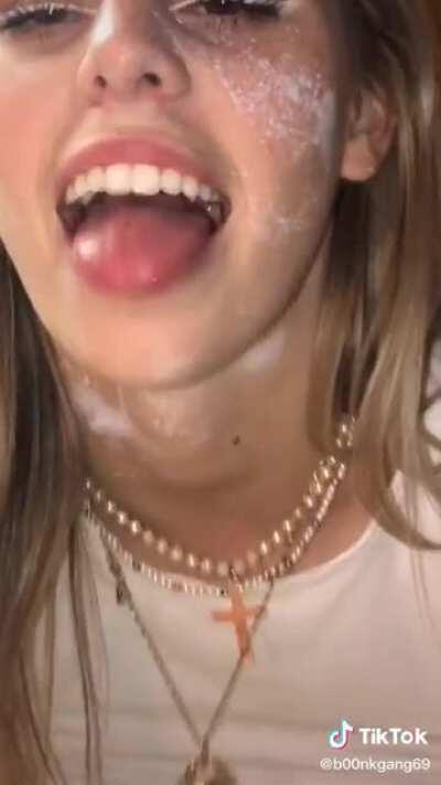 cross necklace ✅ nut on your face ✅ - my kind of girl