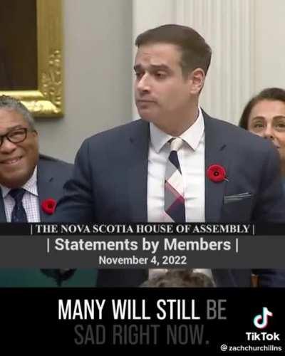 Zach Churchill pays homage to Pat Stay during assembly meeting.