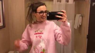 Favorite Gibi Video - Her Nipples Get Hard and 10 Seconds in She Tries to Hide Them