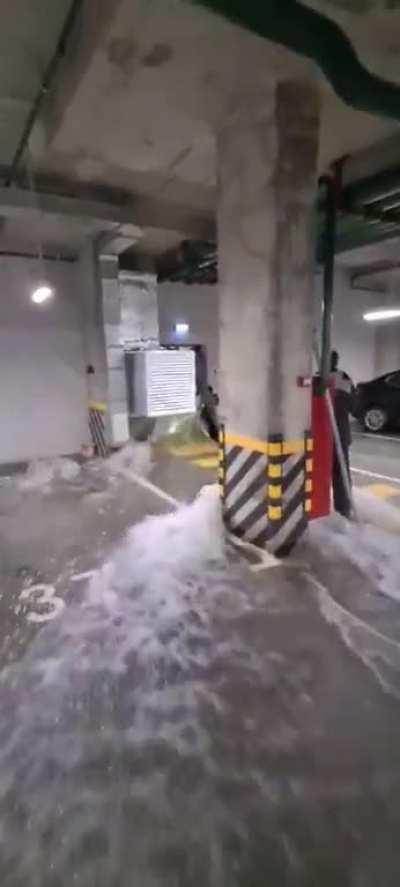Underground pipe burst