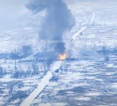 AFU destroyed russian armored vehicle, launching its turret high into air