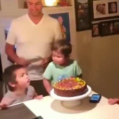 To let the birthday boy blow out his own candles
