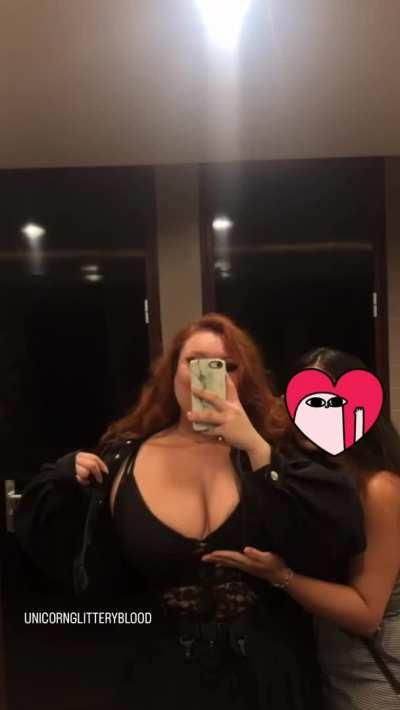 She can’t resist touching my boobs 👀 girl on girl content? ✨OF link and my porn in comments✨