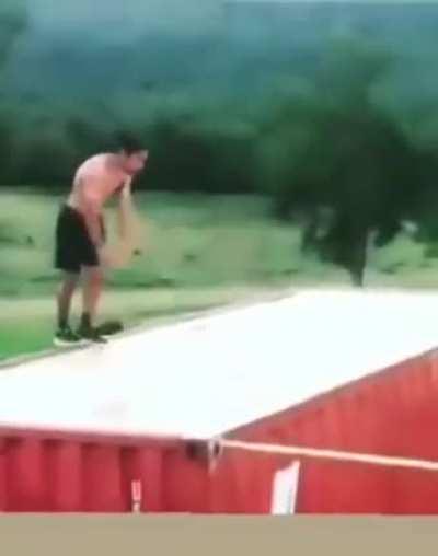 Guy rail jumping Ted Benekes himself