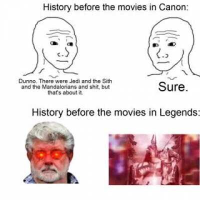 Me explaining the entire history of the Mandalorian Wars to my six year old younger brother