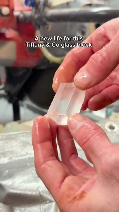 Faceting Tiffany glass blocks into brilliant gems