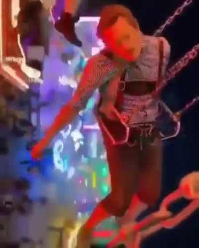 Enjoying the rides at the Oktoberfest