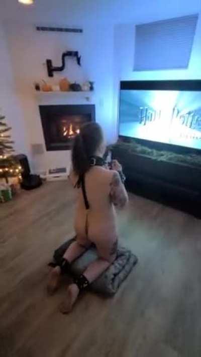 Restrained with an anal hook to watch HP [F] [M]