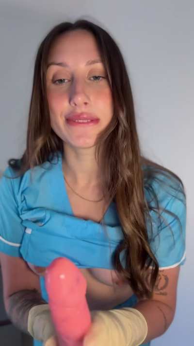 This exam only ends when I swallow your cum is that okay ?