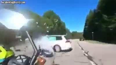 Racing on a mountain road.