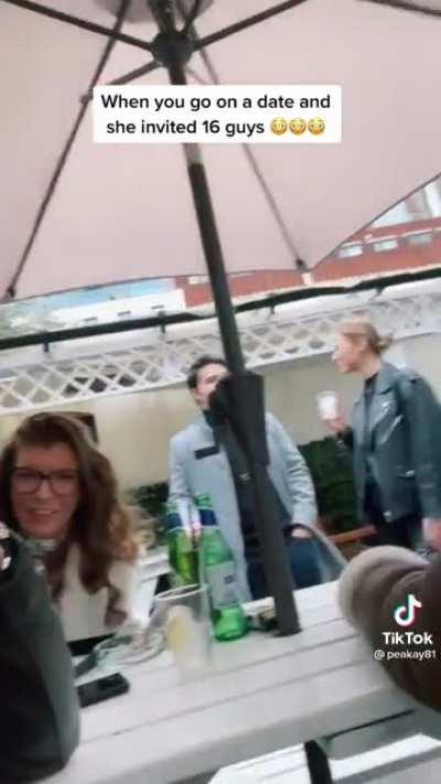 Girl invites 16 guys to a date