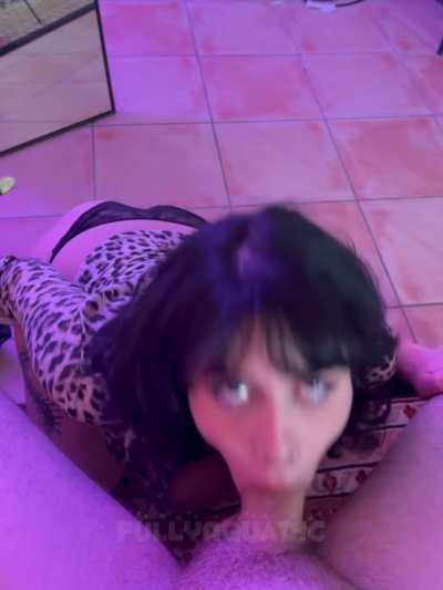 Looking him in the eyes while sucking his perfect cock