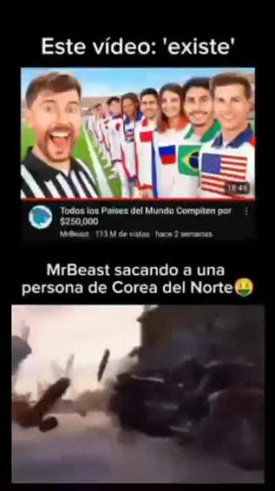 Mr beast sacando una persona del corea del norte 
