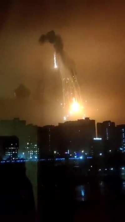 Another angle of the Russian plane being shot down over Kyiv