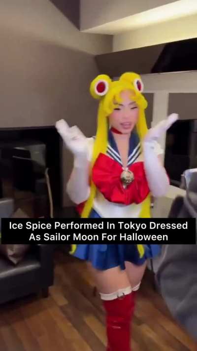 American Rapper Ice Spice performed in Tokyo on Halloween night dressed at Sailor Moon