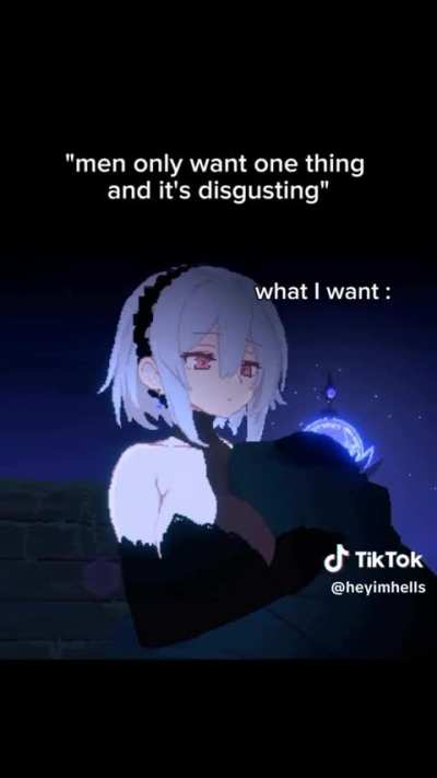 Real (all I ever want is a girlfriend who will let me lay my head on her chest for comfort whenever I feel distressed)