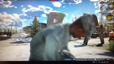 This nice technician fixing your camera in the hangar