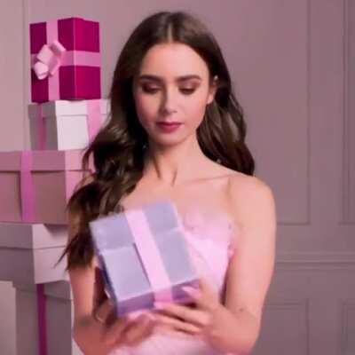 Lily Collins would probably have a similar reaction if you were to place your rock hard cock in her cute little hands.